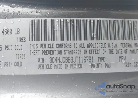 2018 Jeep Compass Latitude 4X4 из США, поврежденный, VIN 3C4NJDBB3JT116791